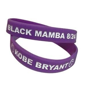 Basketball bracelet Silicone KOBE BRYANT, BLACK MAMBA 8/24   2-pack purple/white
